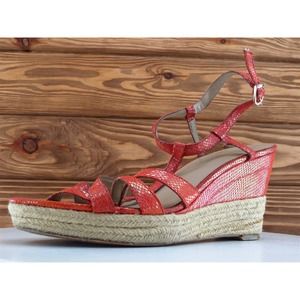 Bandolino Size 10 Sandal Strappy Orange‎ Leather Women M